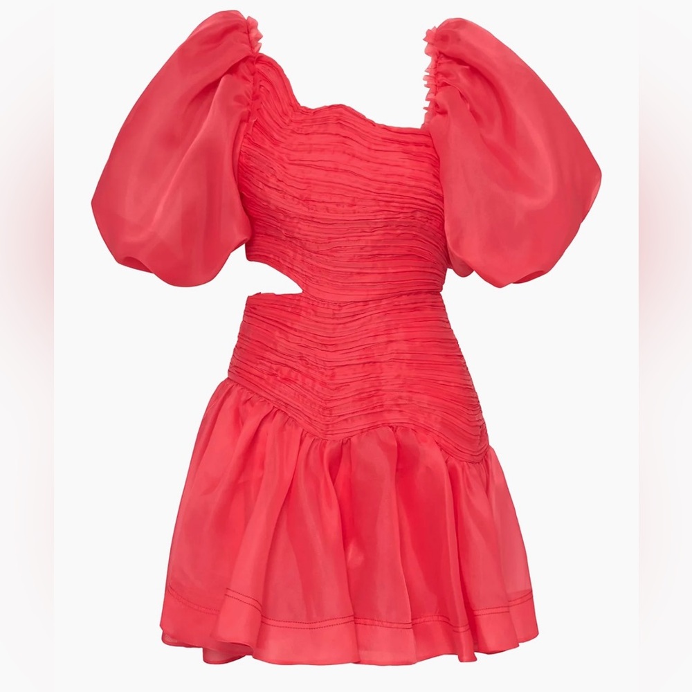 Aje Sculptura Joan Puff-Sleeve Minidress